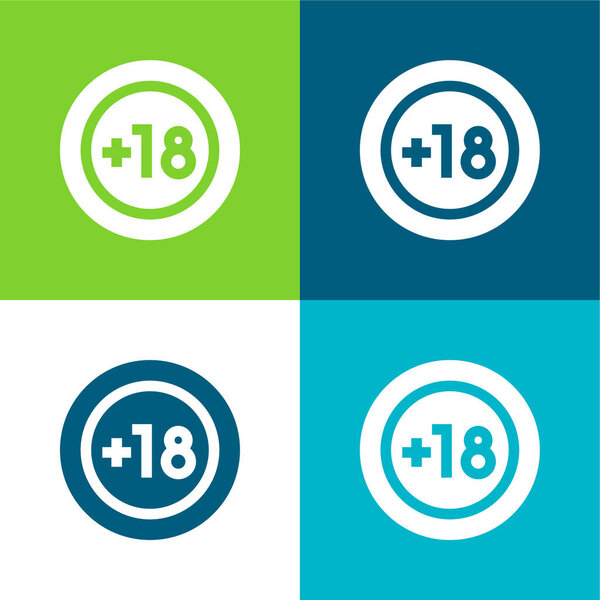 Age Limit Flat four color minimal icon set