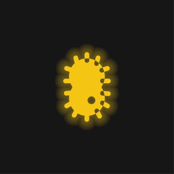 Bacteria yellow glowing neon icon