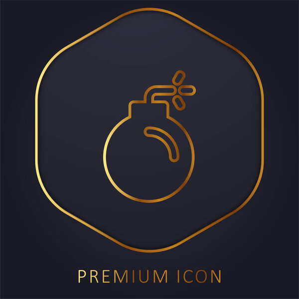 Bomb golden line premium logo or icon