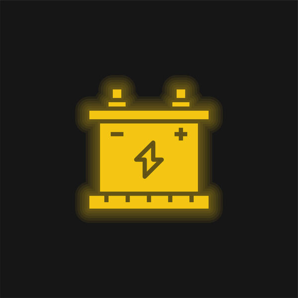 Желтый светящийся значок батареи