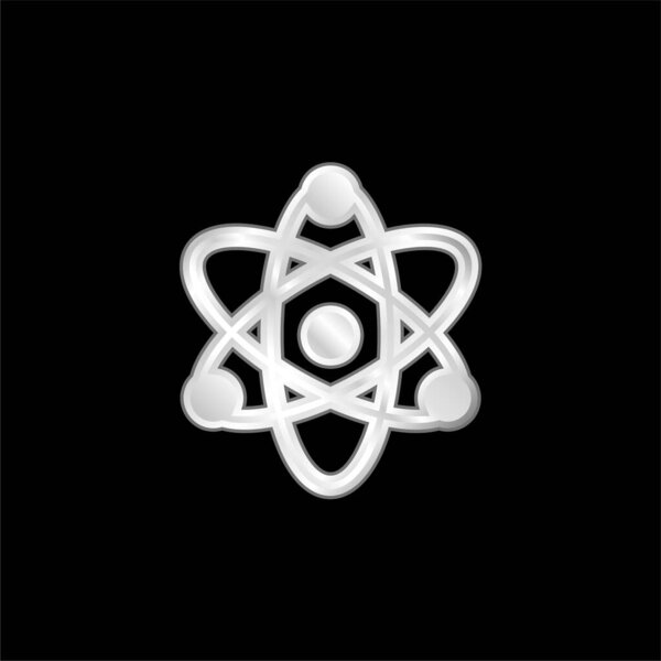 Atom silver plated metallic icon