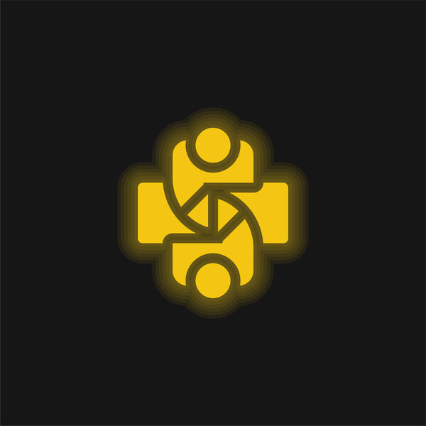 Agreement yellow glowing neon icon