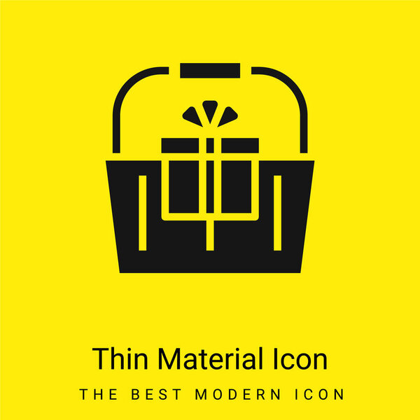 Basket minimal bright yellow material icon