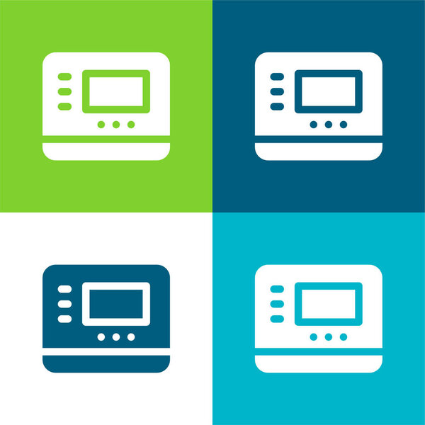 Батарея Плоский четырехцветный минимальный набор значков