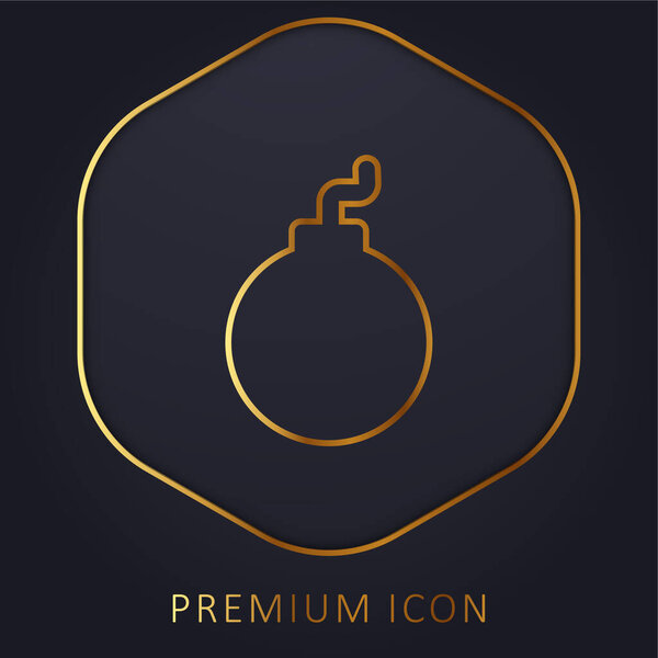 Bomb golden line premium logo or icon