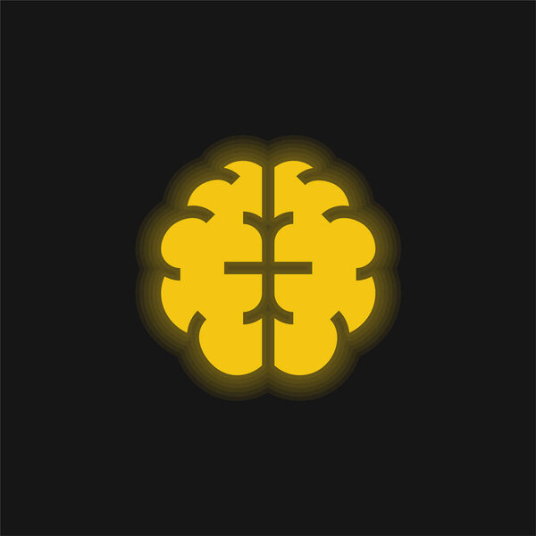 Желтый светящийся неоновый значок