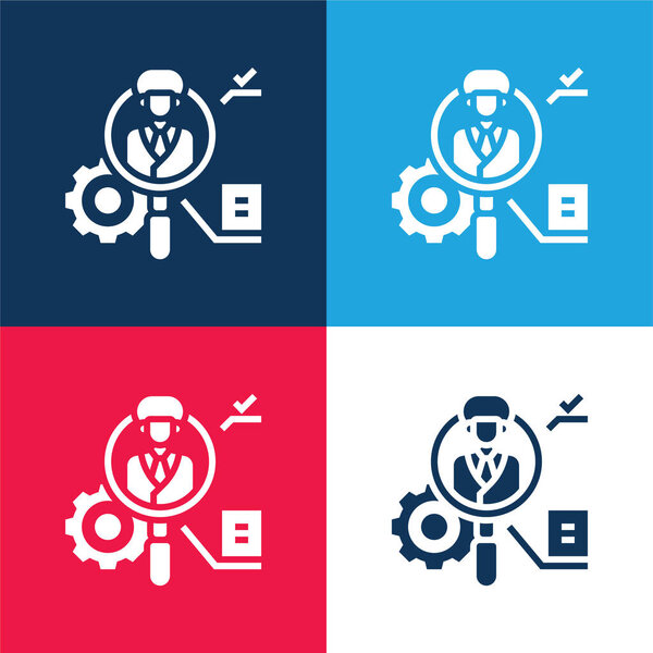 Applicant blue and red four color minimal icon set