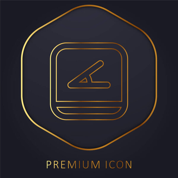 Botón Ángulo Línea Dorada Logotipo  Icono — Vector de stock