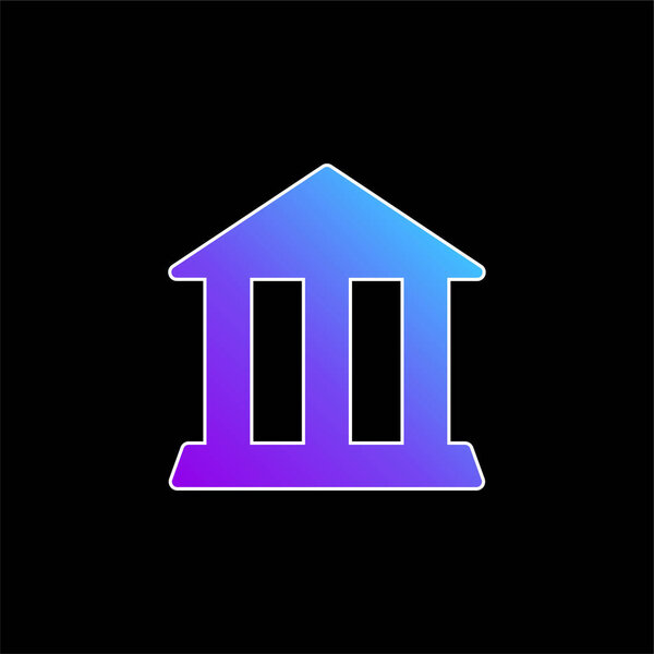 Bank Building blue gradient vector icon