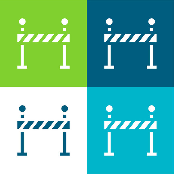 Barrier Flat four color minimal icon set