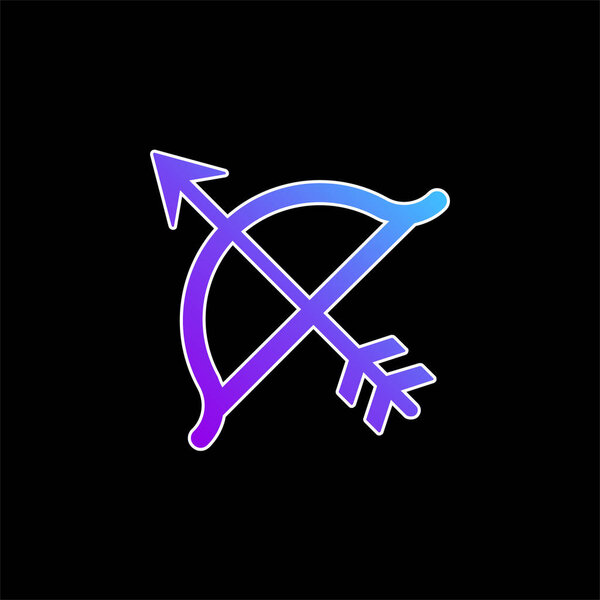 Bow And Arrow blue gradient vector icon