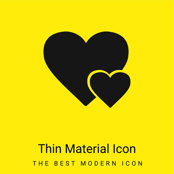 Big Heart And Little Heart minimal bright yellow material icon