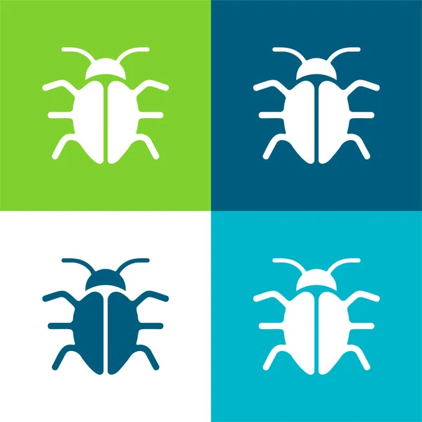 Big Bug Flat Four Color Minimal Icon Set — Stock Vector