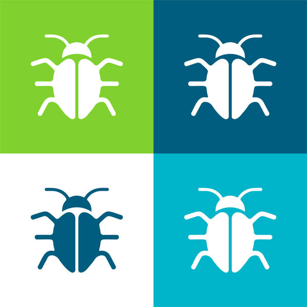 Big Bug Flat four color minimal icon set
