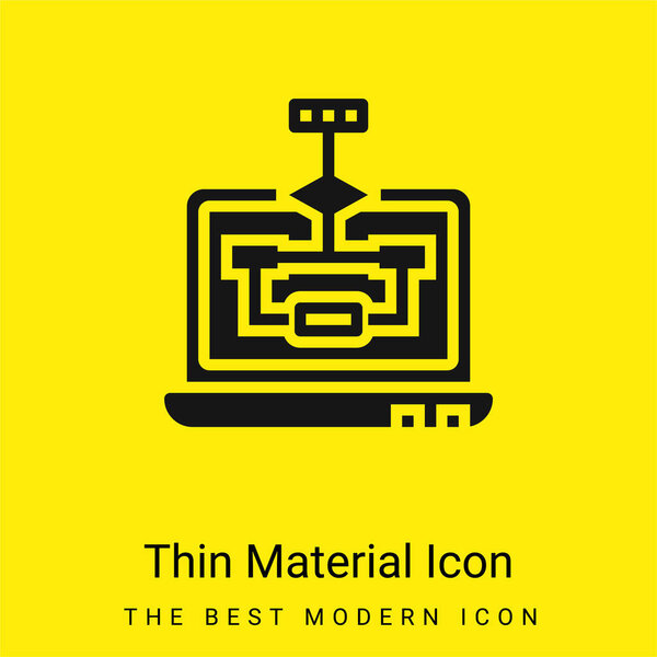 Алгоритм минимальный ярко-желтый значок материала