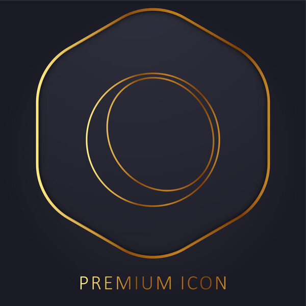 Ball Outline With Shadow At The Edge golden line premium logo or icon