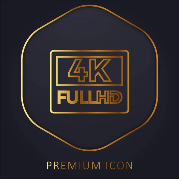 stock vector 4K FullHD golden line premium logo or icon