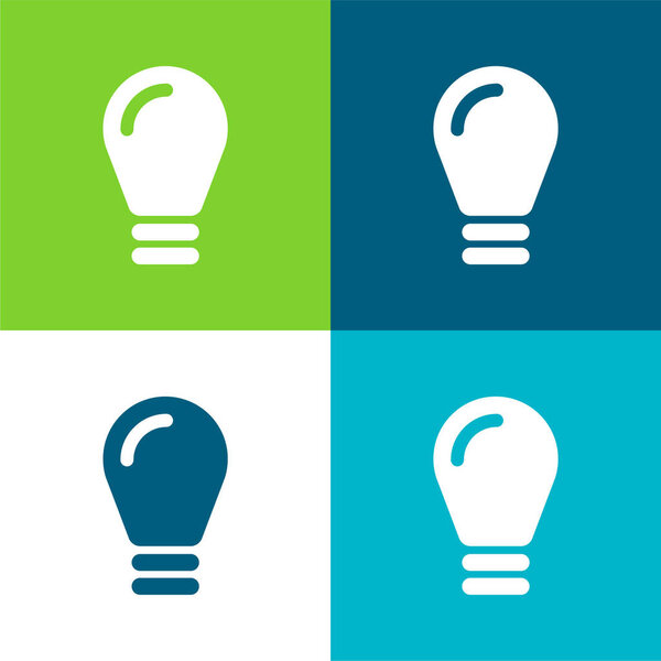 Black Lightbulb Flat four color minimal icon set