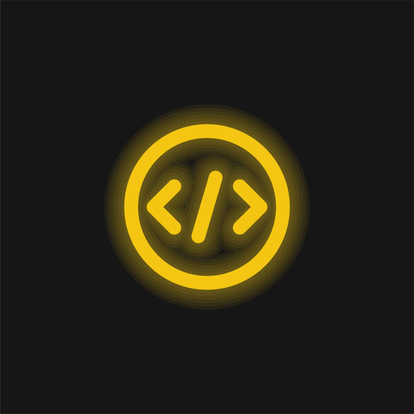 Желтый светящийся значок скобки