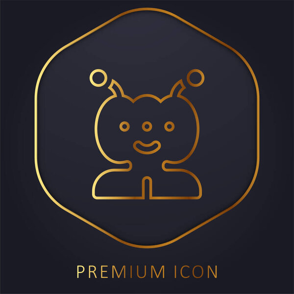 Alien golden line premium logo or icon
