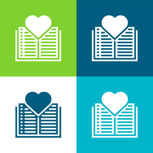 Книга Плоский четырехцветный минимальный набор значков