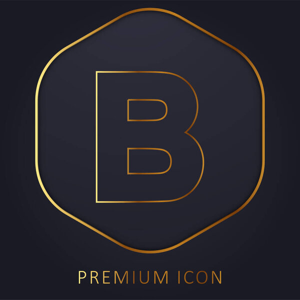 B golden line premium logo or icon