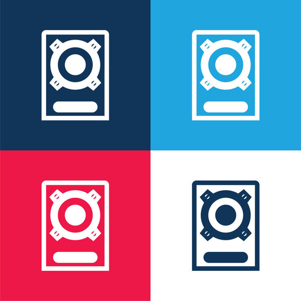 Бумбокс Динамик синий и красный четыре цвета минимальный набор значков