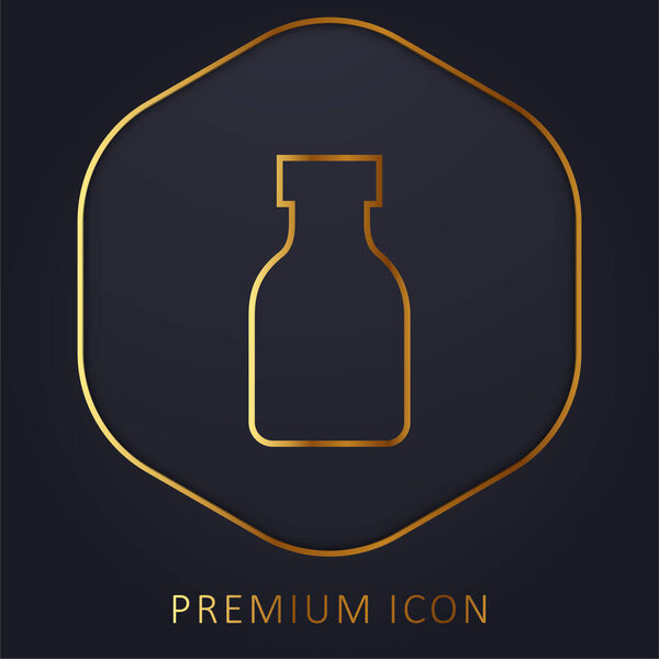 Логотип или иконка золотой линии бутылки