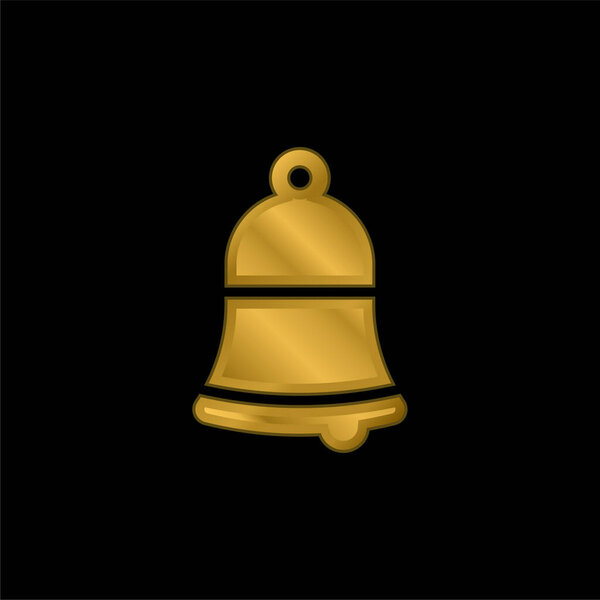 Bell gold plated metalic icon or logo vector