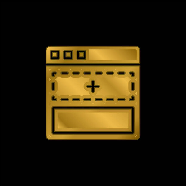 Добавить позолоченный металлический значок или вектор логотипа