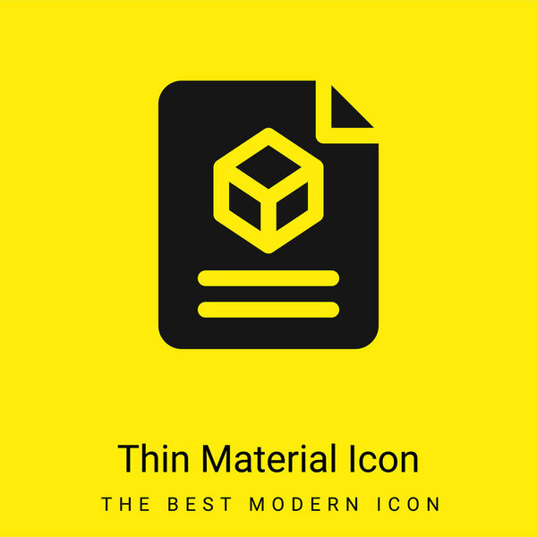 3d minimal bright yellow material icon