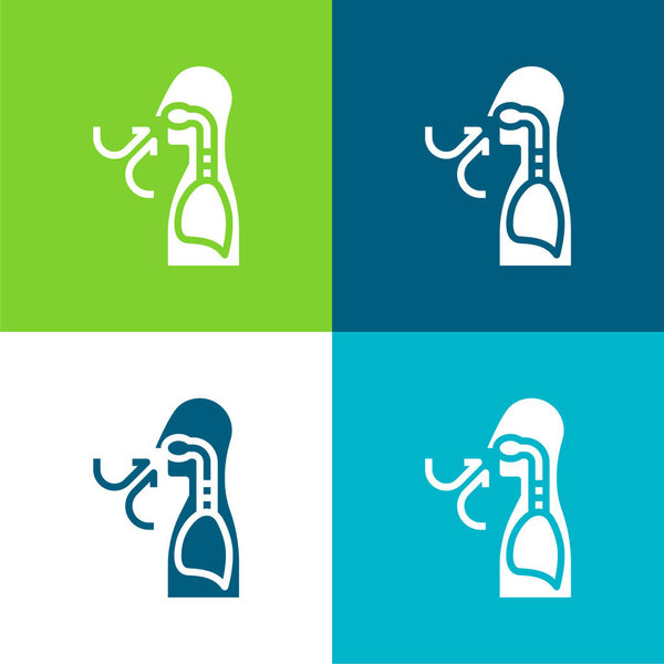 Дышите плоским четырехцветным минимальным набором значков