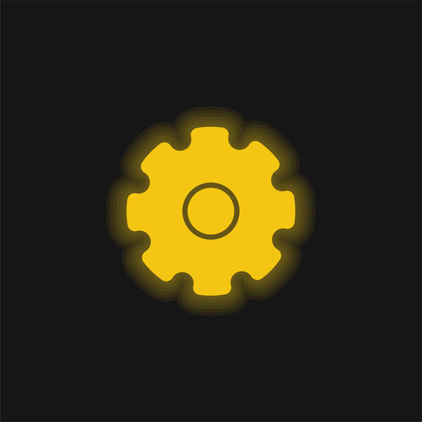 Большая жёлтая сияющая неоновая иконка