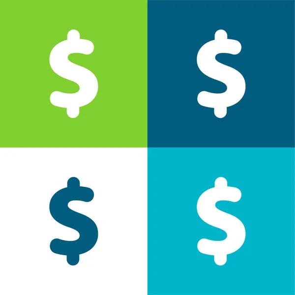 Деньги Плоская Четырехцветная Минимальная Иконка — стоковый вектор