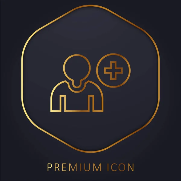 Vriend Toevoegen Gouden Lijn Premium Logo Pictogram — Stockvector