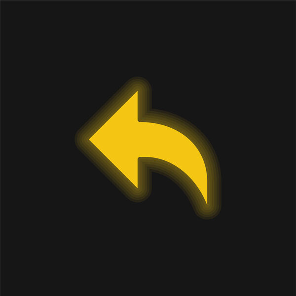 Arrow yellow glowing neon icon