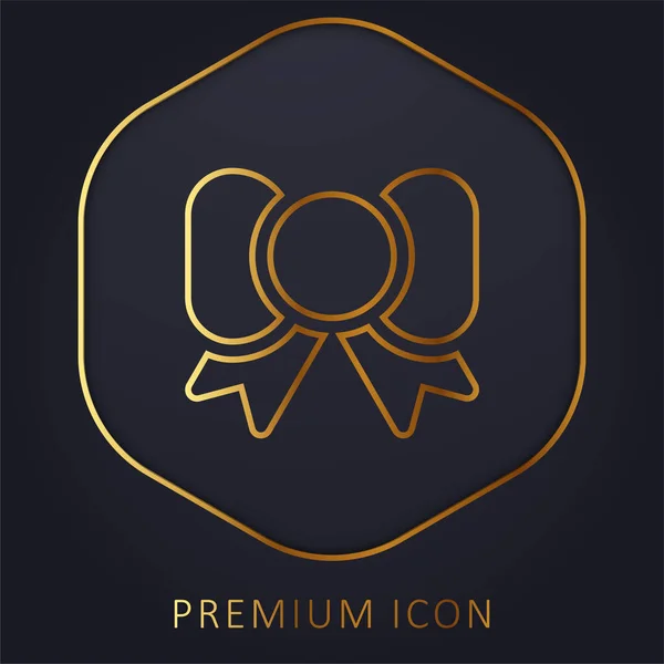 Logo Línea Dorada Bowtie Premium Icono — Vector de stock