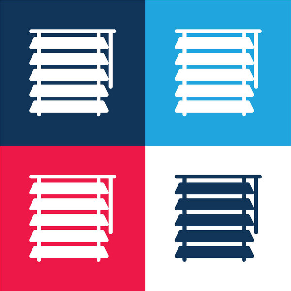 Блеск синего и красного четырех цветов минимальный набор значков