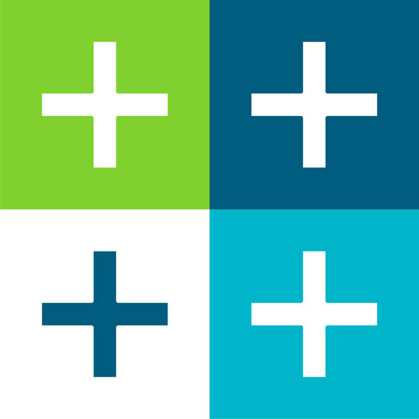 Add Flat four color minimal icon set