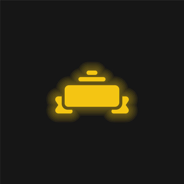 Желтый светящийся неоновый значок