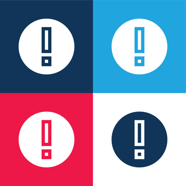 Внимание синий и красный четыре цвета минимальный набор значков