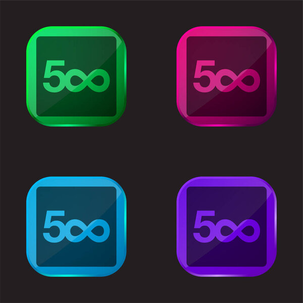 500px Logo four color glass button icon