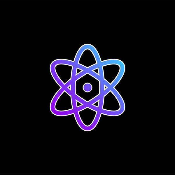 Atom blue gradient vector icon