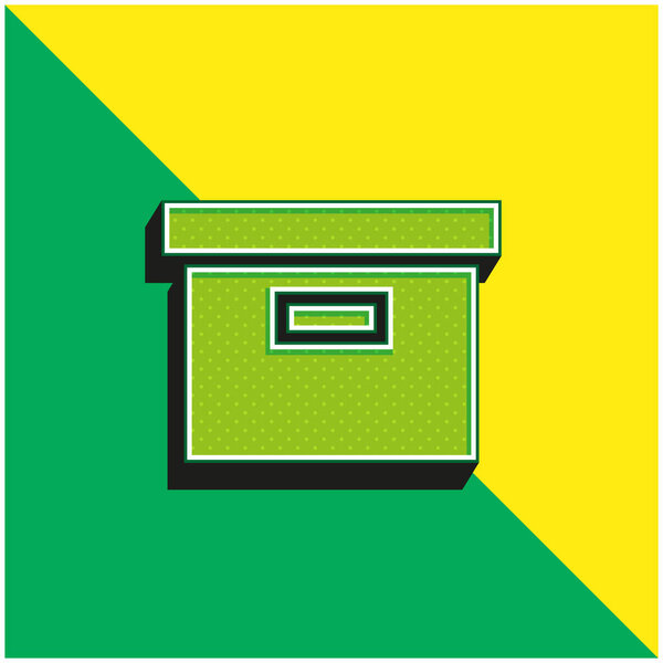 Box Green and yellow modern 3d vector icon logo