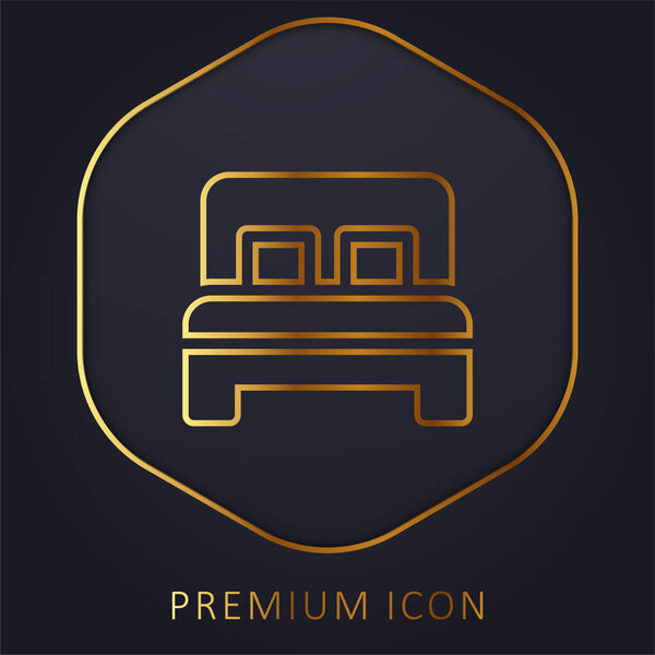 Bed golden line premium logo or icon