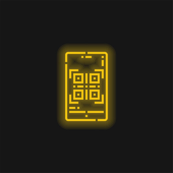 Желтый светящийся неоновый значок