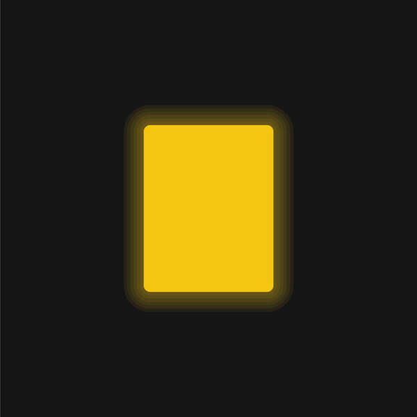 Black Rectangle yellow glowing neon icon