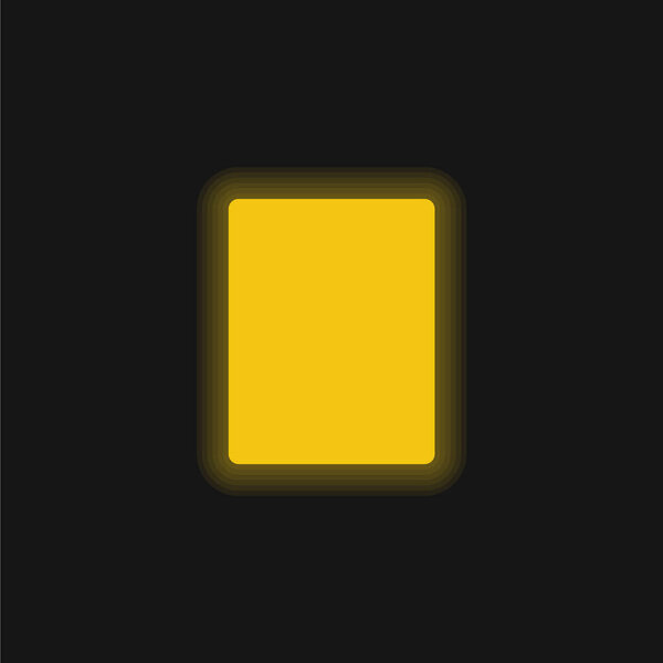 Черный прямоугольник желтый светящийся неоновый значок