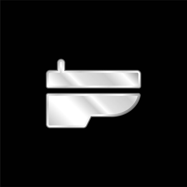 Bidet silver plated metallic icon