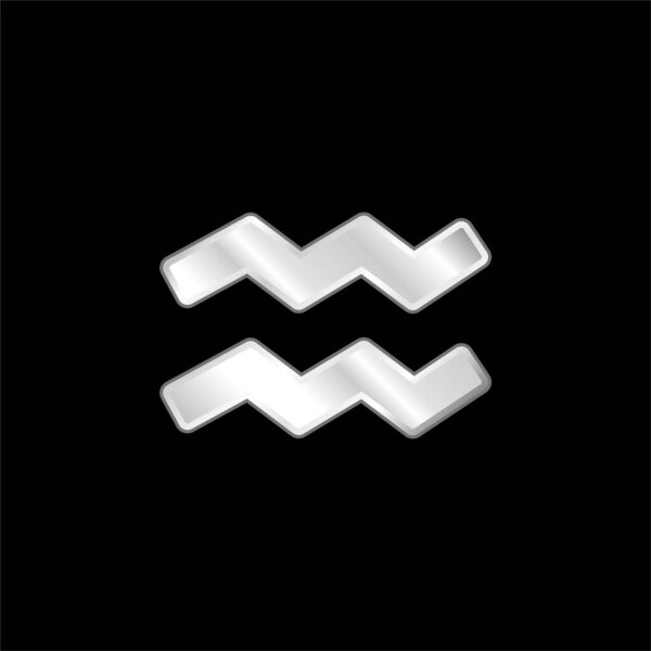 Aquarius silver plated metallic icon